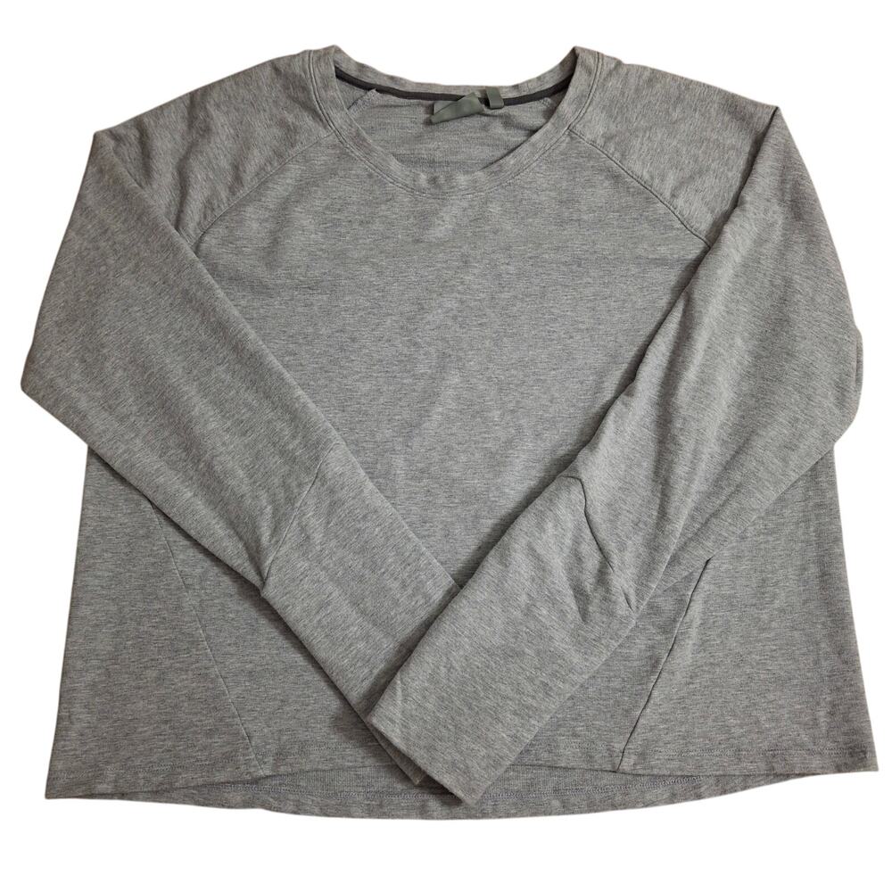 Athleta Gray Long Sleeve Top with Thumb Holes - Large